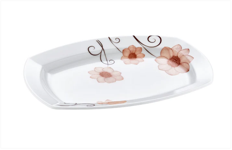 Melamine Oval Service Tray Dinner Plate 21 x 31 cm Assorted Designs