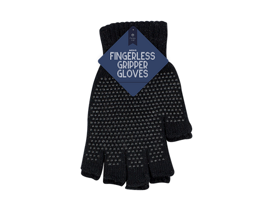 Mens Fingerless Gripper Gloves