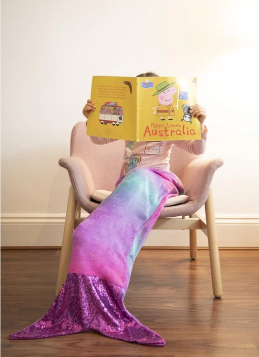 Mermaid Tail Cozy Blanket Plush Ombre Unreversed Sequin Tail