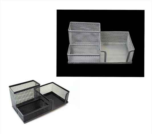 Mesh Desk Pen Pencil Stationery Holder Organiser 20 x 10 cm Assorted Colours