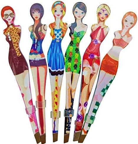 Metal Eyebrow Tweezers 9.5 cm Box of 12 Assorted Designs