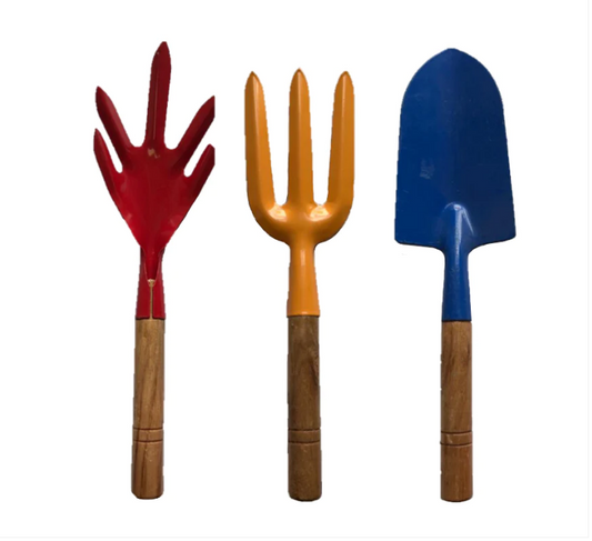 Metal Gardening Tools Set 3pcs 28 cm Assorted Colours