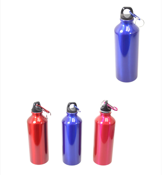 Metal Gym Sports Water Drinking Bottle Assorted Colours 18 x 6.5 cm