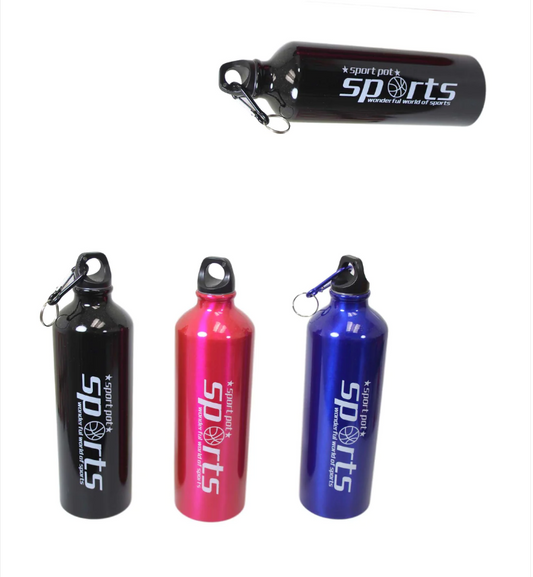 Metal Gym Sports Water Drinking Bottle Assorted Colours 22 x 7 cm