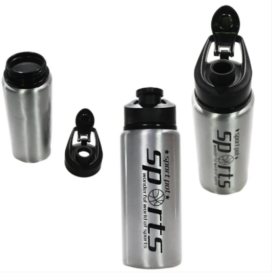 Metal Gym Sports Water Drinking Bottle Assorted Colours 7 x 22 cm