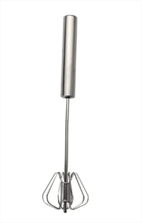 Metal Hand Press Egg Whisk Beater 30 cm