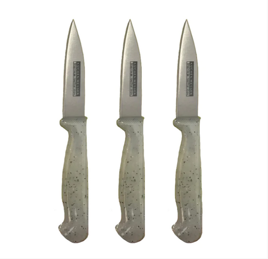 Metal Kitchen Fruit Knife 17 cm Pack of 3 Plastic Handle