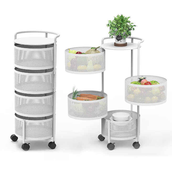 Metal Mesh 4 Tier Multi Purpose Organiser with Wheels 31 x 30.5 x 72.5 cm Assorted Colours
