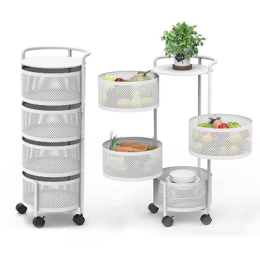 Metal Mesh 4 Tier Multi Purpose Organiser with Wheels 31 x 30.5 x 72.5 cm Assorted Colours