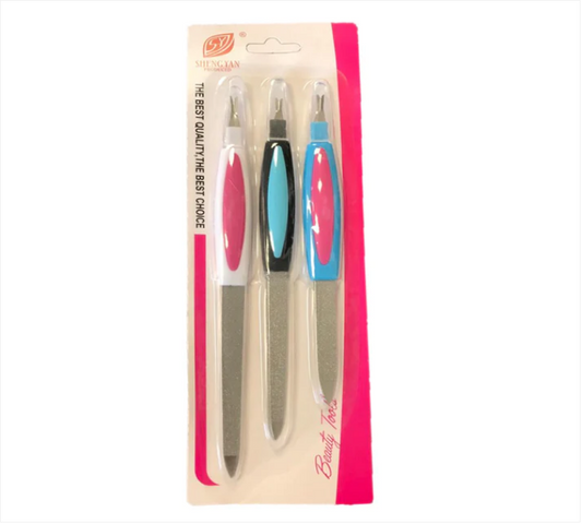 Metal Nail File and Dead Skin Remover Pack of 3 Assorted Sizes
