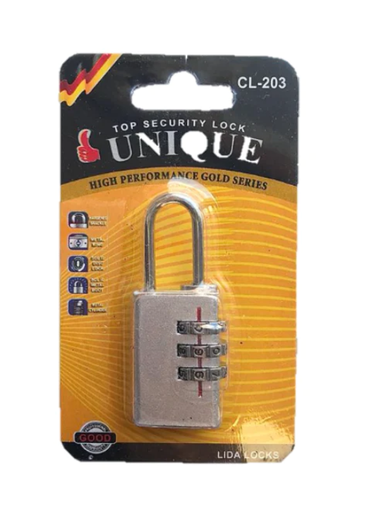Metal Number Combination Padlock Assorted Colours