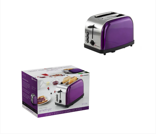 Metallic Legacy Toaster Amethyst Stainless Steel 900W Kitchen Toaster