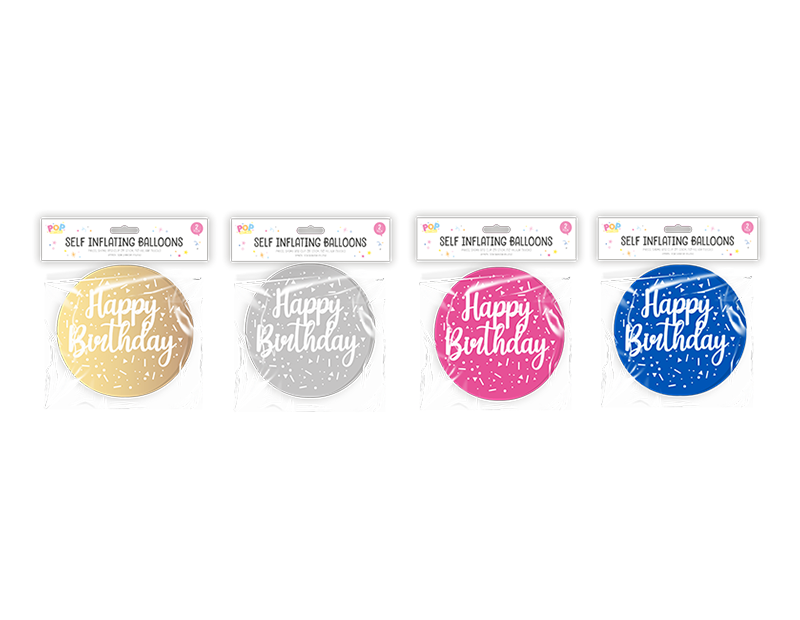Metallic Self Inflating Balloon 2pk