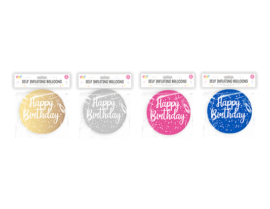Metallic Self Inflating Balloon 2pk