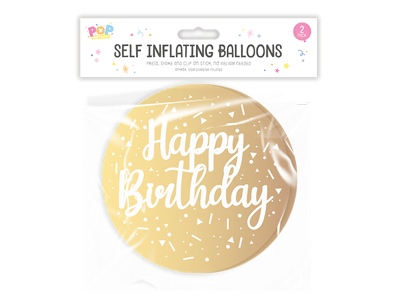 Metallic Self Inflating Balloon 2pk