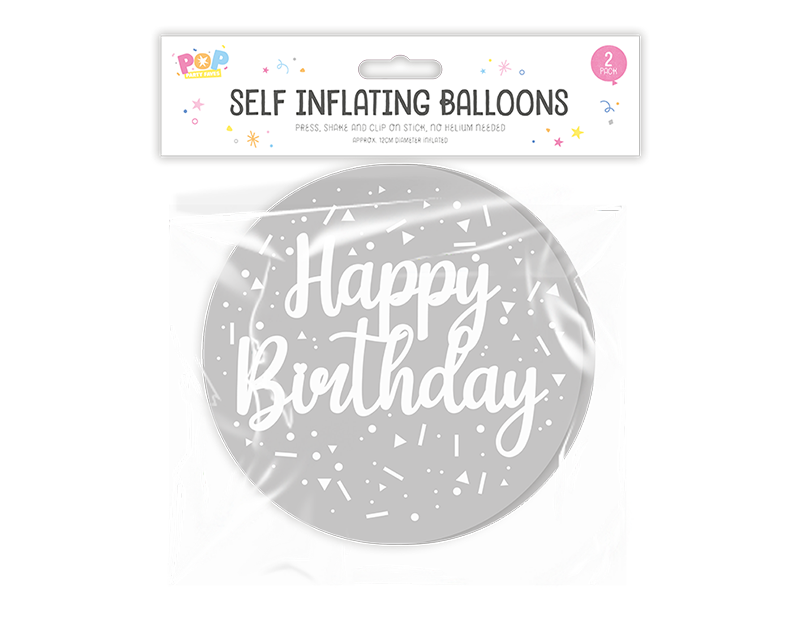Metallic Self Inflating Balloon 2pk