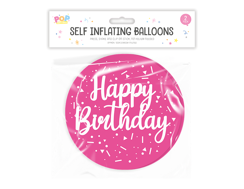 Metallic Self Inflating Balloon 2pk