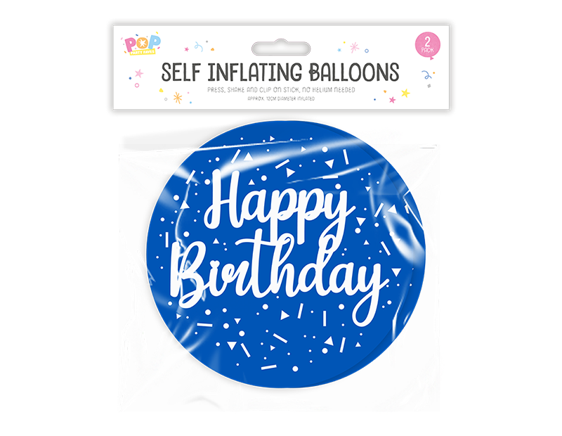 Metallic Self Inflating Balloon 2pk