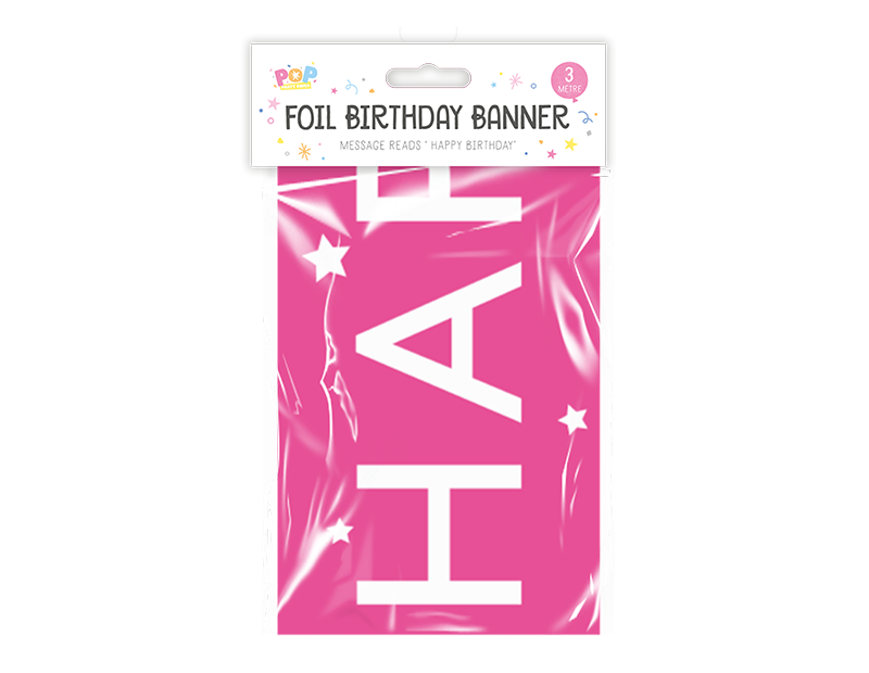 Metallic Foil Happy Birthday Banner 3M