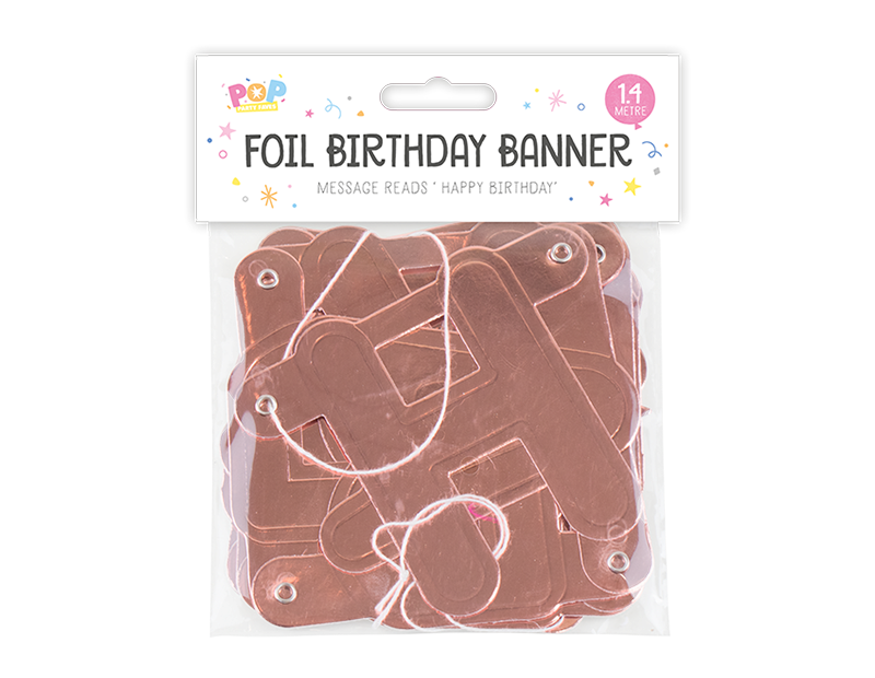 Metallic Happy Birthday Foil Banner 1.4M