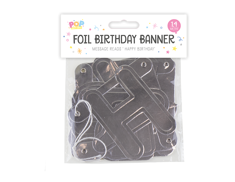 Metallic Happy Birthday Foil Banner 1.4M