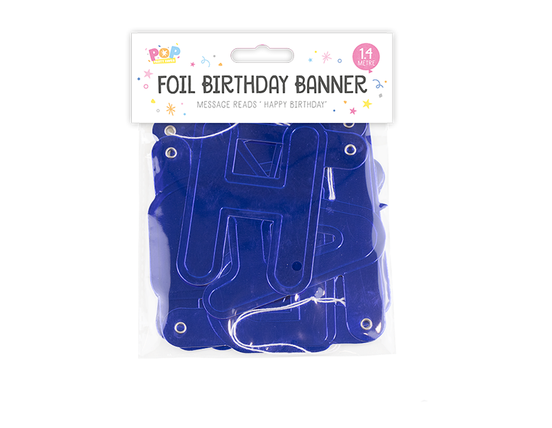 Metallic Happy Birthday Foil Banner 1.4M