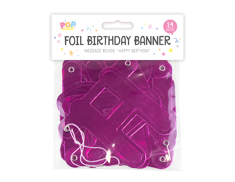 Metallic Happy Birthday Foil Banner 1.4M