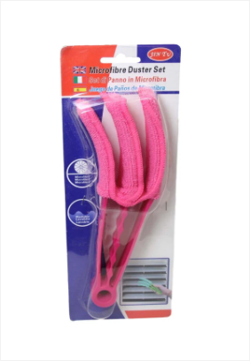 Microfibre 3 in 1 Duster Set Blinds Washable General Home Cleaning 20cm