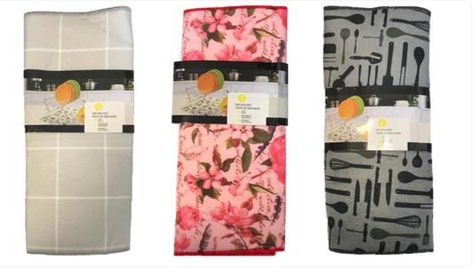 Microfibre Kitchen Dripping Drying Mat Cloth 38 x 50 cm Assorted Designs