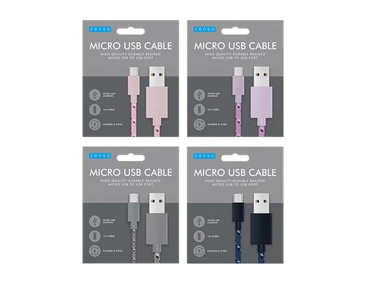Micro to USB Braided Cable 1M