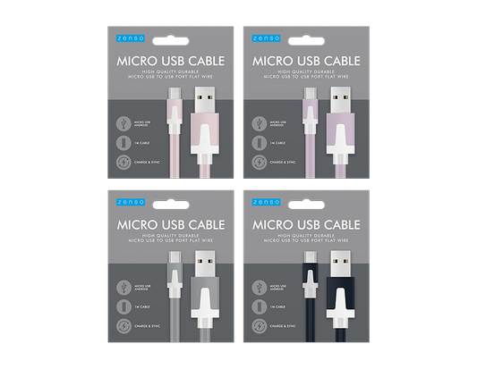 Micro to USB Flat Cable 1M