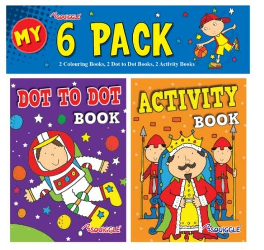 Mini Colouring & Activity Books, 6pk, Boys