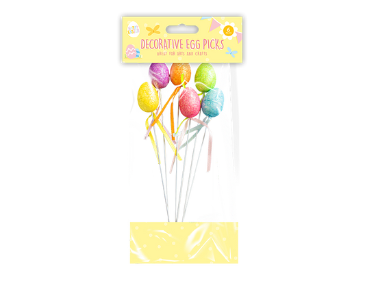 Mini Decorative Egg Picks 6pk