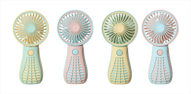 Mini Hand Fan 13 cm USB Rechargeable Assorted Colours
