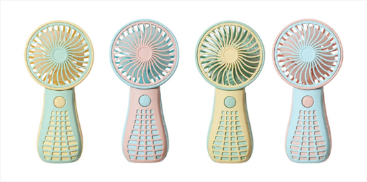 Mini Hand Fan 13 cm USB Rechargeable Assorted Colours