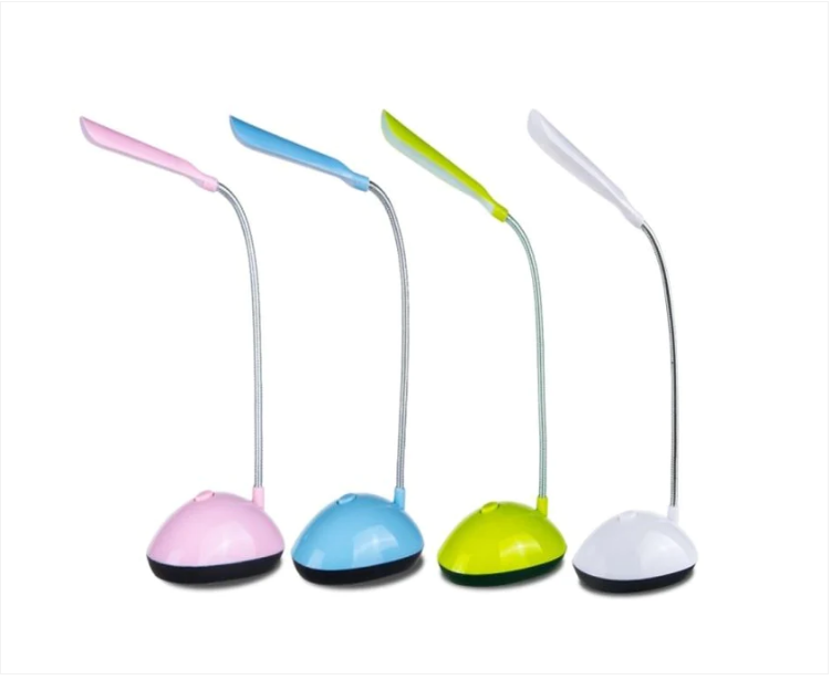 Mini Office Bendy LED Light Table Desk Lamp 23 cm Battery Operated Assorted Colours