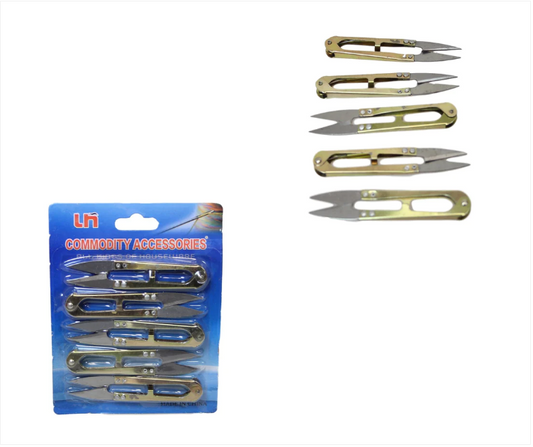 Mini Precision Cut Scissors Sewing Gold Plated Handle Scissors 5 Pack 10cm
