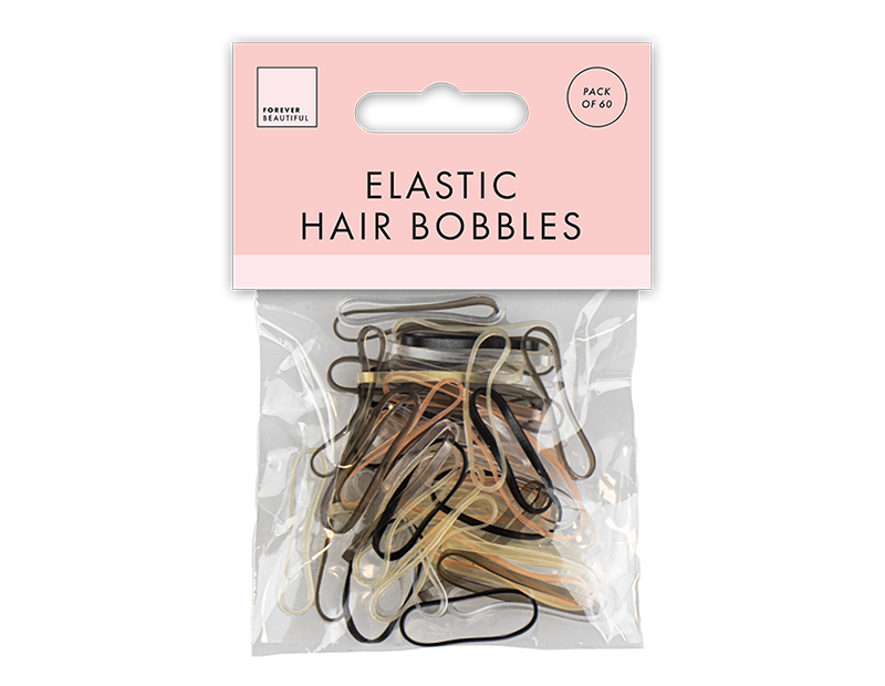 Mixed Stretched Elastic Hair Bobbles 60pk