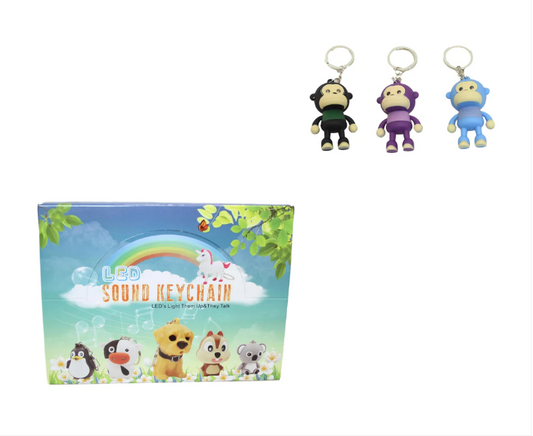 Monkey Fun Noise Making Key Ring 3 Colours Random Sent 5cm