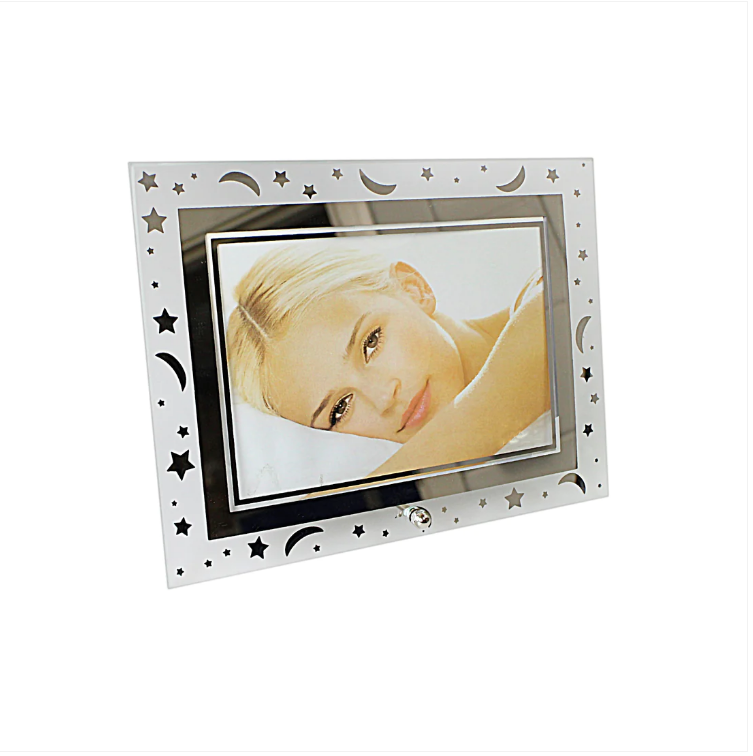 Moonlight Stars/Moon Border Glass Photo Frame 9cm x 13cm