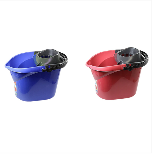 Mop Bucket Plastic Kitchen Bathroom Household Use 13 Litre Assorted Colours