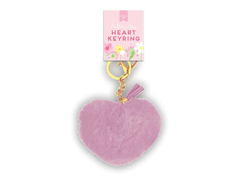 Mother's Day Heart Plush Keyring