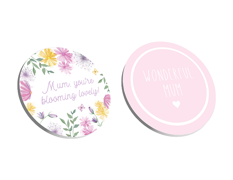 Mother's Day Wooden Coaster 10cm PDQ