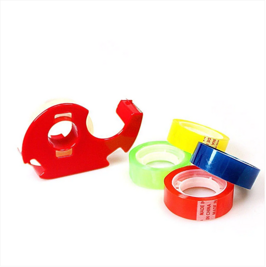 Multi Assorted Coloured Cellotapes With Dispenser