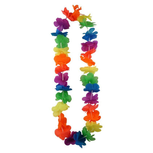 Multi Neon Rainbow Hawaiian Party Holiday Fun Hawaii Stag Do Garland 100cm