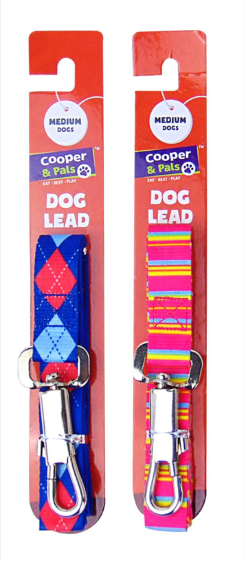 Multicolour Medium Dog Lead 2 Assorted Designs