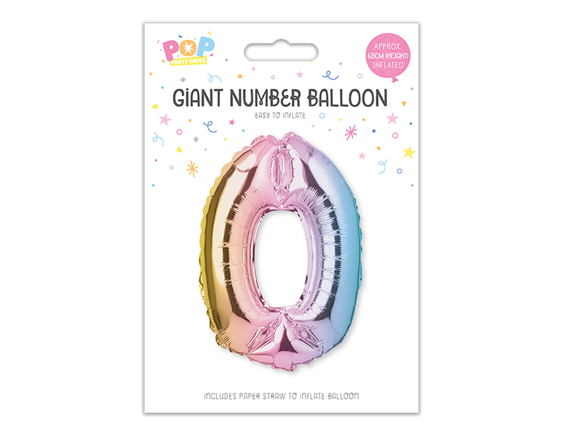 Multicoloured Foil Number Balloon 65cm