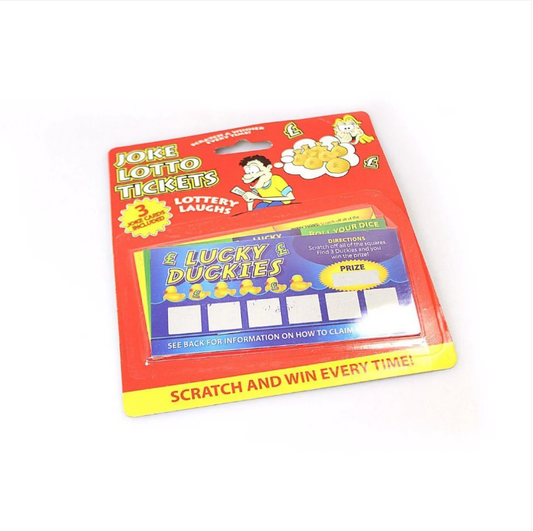 N45012 Fake Scratch Cards Lottery Tickets Jokes & Gags Scratch & Win Everytime
