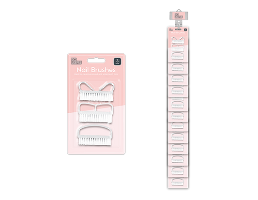 Nail Brush 3pk With Clip Strip