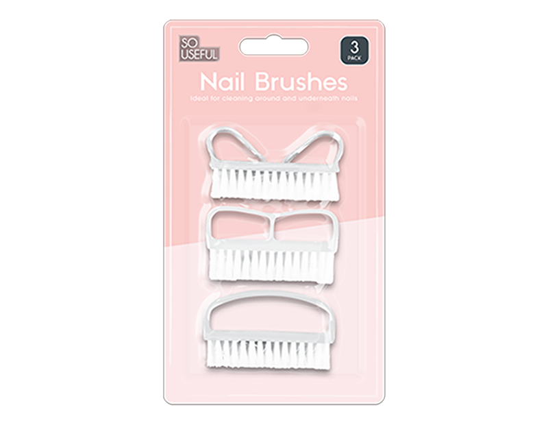 Nail Brush 3pk With Clip Strip